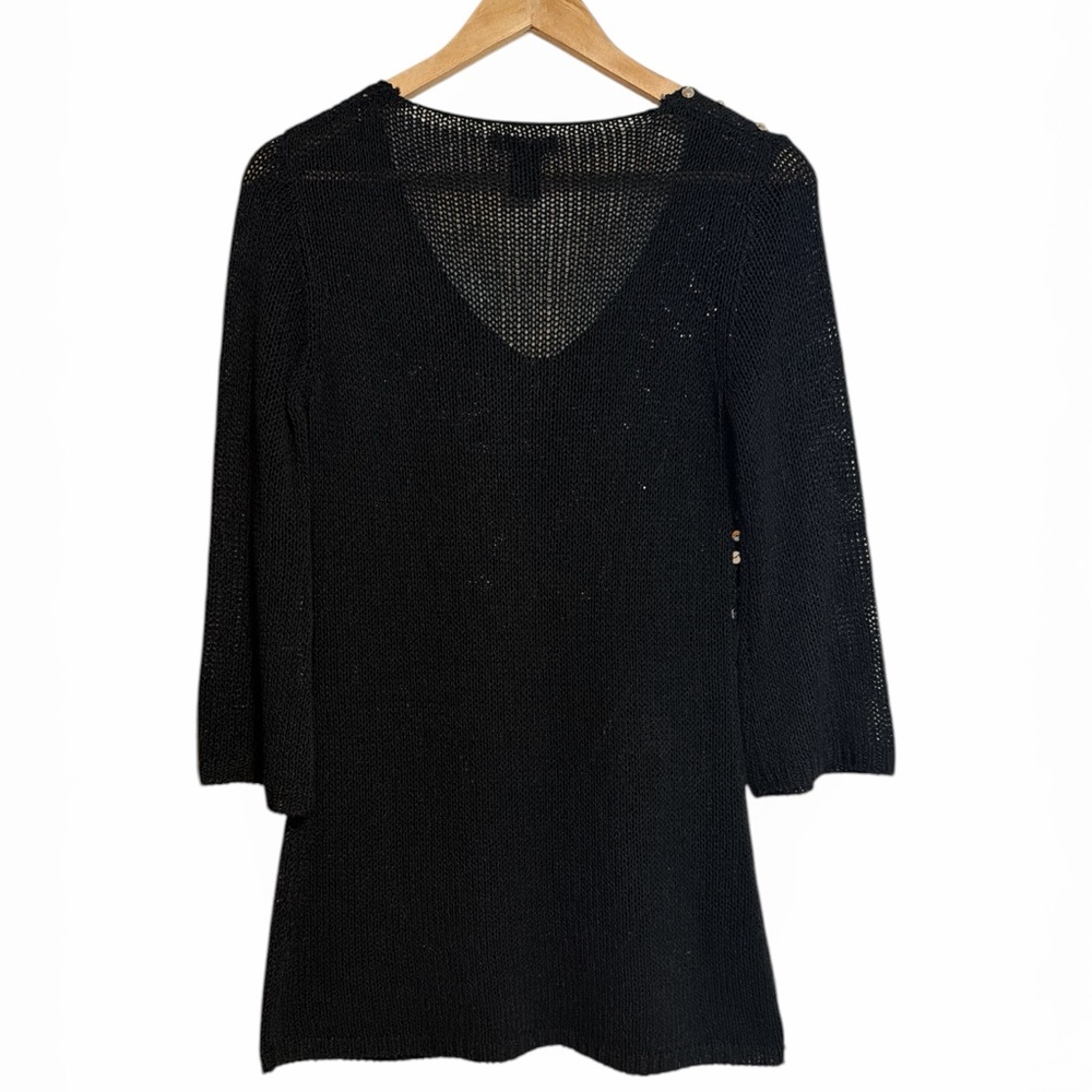 BCBGMaxAzria Black Open-Weave Knit Top/mini dress - Picture 8 of 8